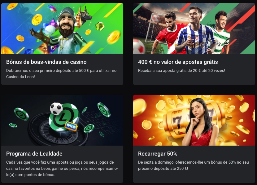 Bônus e promoções